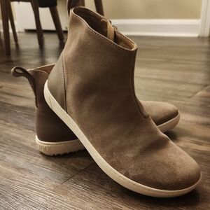 Birkenstock Tan Ankle Booties with Minimalist Design